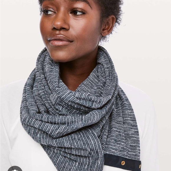 Lot of 2 Lululemon Vinyasa Scarf in Black and Gray - Picture 2 of 4
